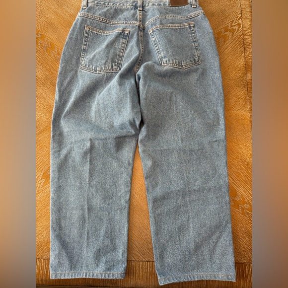 LL Bean Sz 16 Petite Relaxed Fit Blue Denim Pants waist 34” Inseam 26” Cotton - Picture 5 of 7